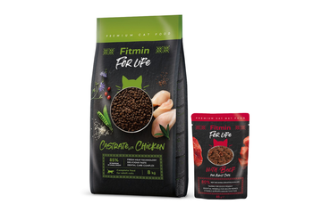 FITMIN Cat For Life Pollo Castrato 8 kg + Fitmin Cat For Life Adult Beef 85g GRATIS