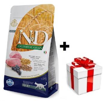 Farmina N&D Ancestral Grain Frline Adult Lamb&Blueberry 5kg + sorpresa per il gatto GRATIS