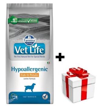 Farmina Vet Life Canine Hypoallergenic Fish&Potato 12kg + sorpresa per il cane GRATIS