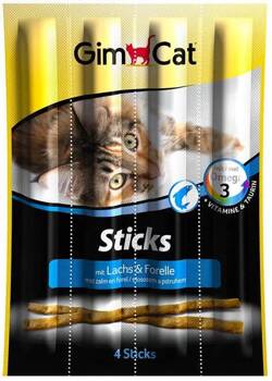 GIMCAT Sticks Bastoncini al salmone e alla trota per gatti 4 pz.