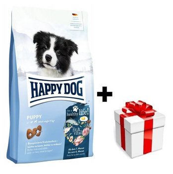 HAPPY DOG Fit & Vital Puppy, cibo secco, per cucciolo, 1-6 mesi, 10 kg + sorpresa per il cane GRATIS