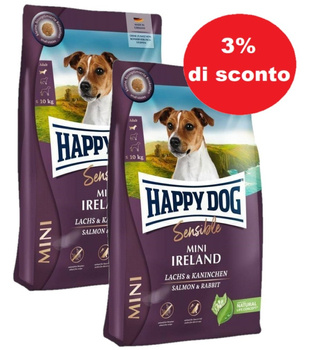 Happy Dog Mini Irland 2x10kg - 3% di sconto in un set