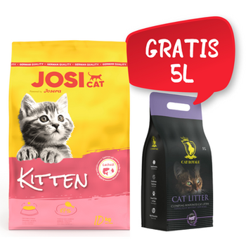 JOSERA JosiCat Kitten 10kg + Cat Royale Lettiera bentonitica alla lavanda 5l GRATIS