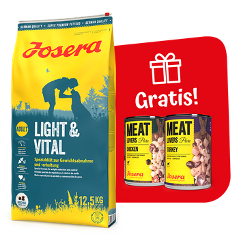 JOSERA Light & Vital 12,5kg + 2x Meat Lovers Pure 400g GRATIS!!