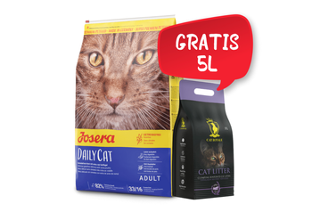 Josera Daily Cat 10kg + Cat Royale Lettiera bentonitica alla lavanda 5l GRATIS