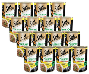 Lattina SHEBA 24x400g Nature's Collection - alimento umido completo per gatti adulti, con pollo e olio di pesce con contorno di batata e fagiolini, in salsa