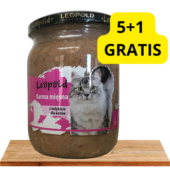 Leopold Alimento a base di carne di tacchino per gatti 6x500g (barattolo)