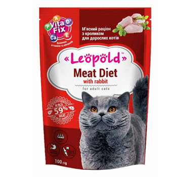 Leopold Dieta a base di carne con coniglio per gatti 100g