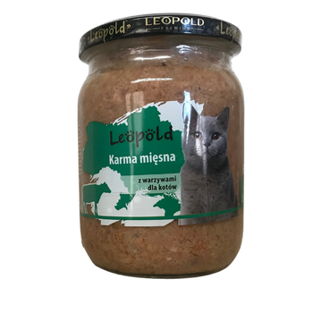 Leopold Mangime con verdure per gatti 500g (barattolo)