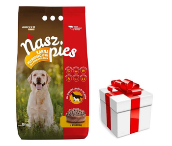 Nasz Pies cibo per cani con manzo 15 kg + sorpresa per il vostro cane GRATIS