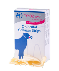 Orozyme Oradental Collagen Strips Tamponi di pulizia al collagene per cani M 141g