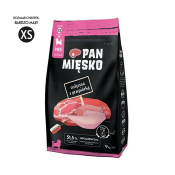 PAN MIĘSKO Carne di vitello con quaglia XS 9 kg per cuccioli