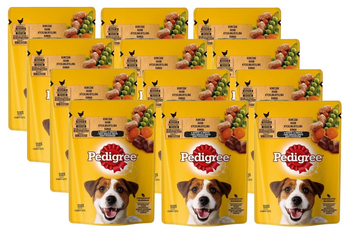 Pedigree Wet Food per cani adulti con pollo e verdure in salsa 12x100g