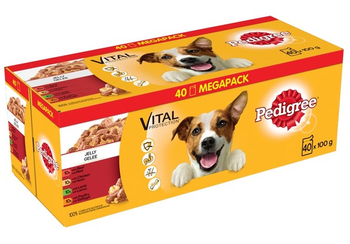 Pedigree Wet Jellied Adult Dog Food Mixed Flavours (Beef, Chicken, Lamb, Poultry) 40x100g