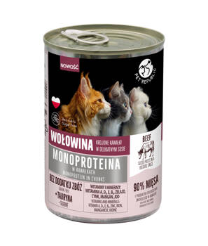 PetRepublic alimento monoproteico al manzo per gatti, pezzi in salsa 400g