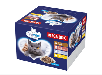PreVital Mega Box cibo umido per gatti 24x100g