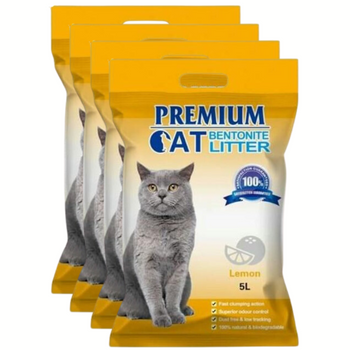 Premium Cat Lettiera alla Bentonite per gatti -Limone per gatti 4x5L