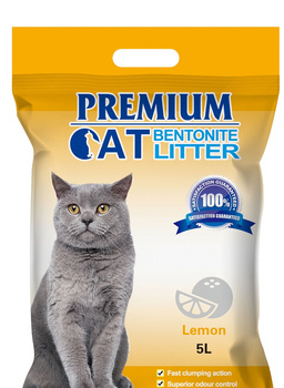 Premium Cat Lettiera alla Bentonite per gatti -Limone per gatti 5L