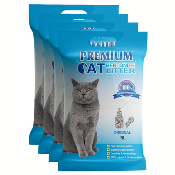 Premium Cat Lettiera alla Bentonite per gatti - Naturale per gatti 4x5L