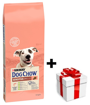 Purina Dog Chow Sensibile Adulto con salmone 14kg + sorpresa per il cane GRATIS