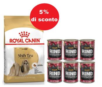 ROYAL CANIN Shih Tzu Adulto 7,5kg + Belcando 6x400g - 5% di sconto in un set
