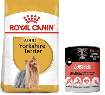 ROYAL CANIN Yorkshire Terrier Adulto 3kg + Mr.Big salmone 400g GRATIS