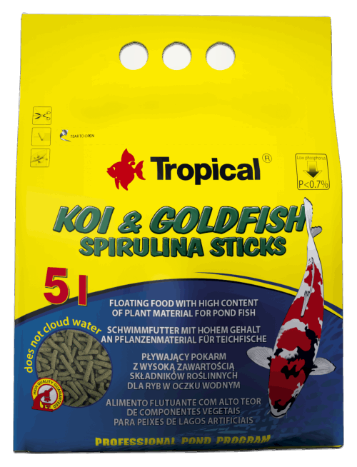 TROPICAL Bastoncini di Spirulina Koi & Goldfish 5L \ 400g