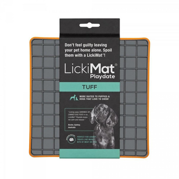 Tappeto LickiMat® Tuff™ Playdate™ grigio + arancione
