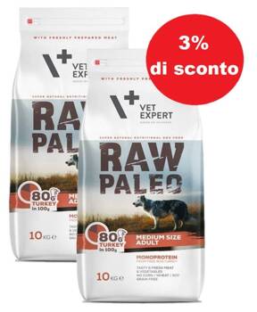 VETEXPERT Raw Paleo Adult Medium 2x10kg - 3% di sconto in un set
