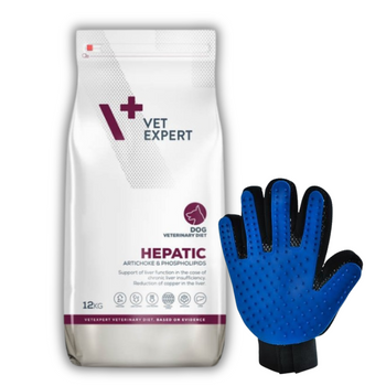 VETEXPERT Veterinary Diet Hepatic Dog 12kg + Guanto per pettinare GRATIS