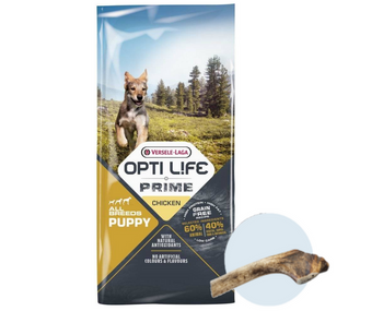 Versele-Laga Opti Life Prime Puppy 12,5 kg + masticatore per cani GRATIS