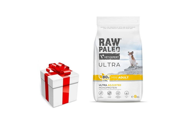 Vetexpert Raw Paleo Ultra Turkey Adult Mini 8kg + sorpresa per il cane GRATIS